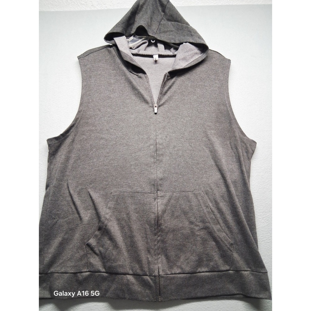 Coofandy Men's Full Zip Hoodie Sleeveless Sweater‎ Size XL Gray